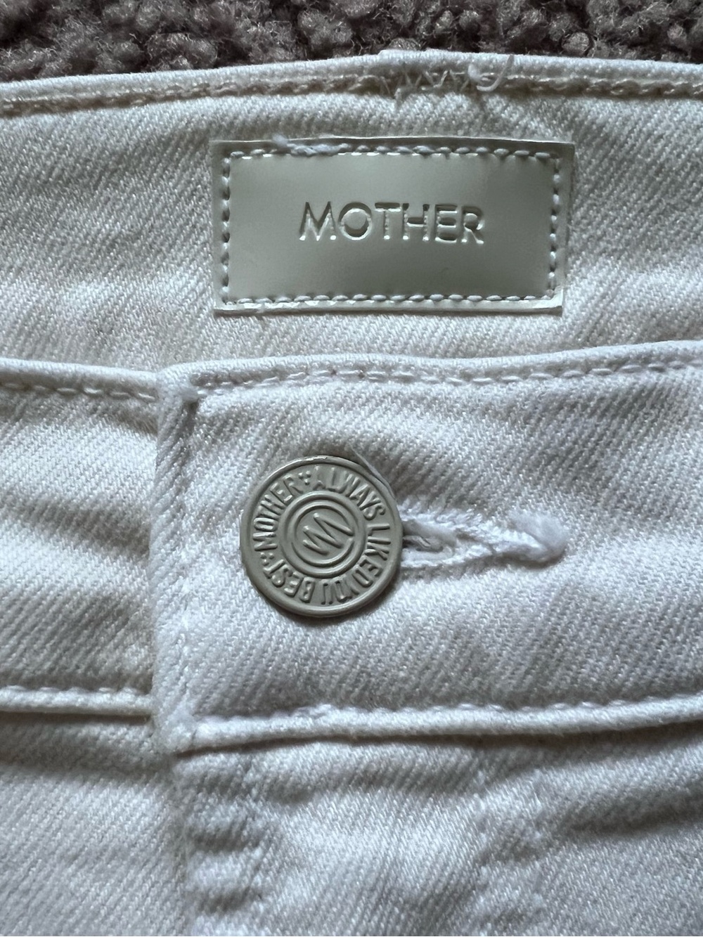MOTHER The Hustler Patch Pocket Flood Jeans Cream Puffs Off-White Flare 28 - Picture 4 of 12